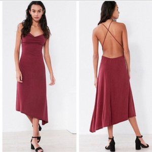 Urban Outfitters Cowl Neck Asymmetrical Midi Dress